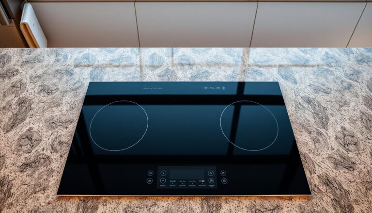 Płyta indukcyjna zamontowana w blacie kuchennym przed demontażem